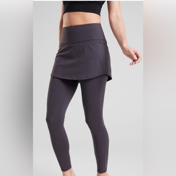 Athleta Pants - Athleta High Rise Chaturanga 2-in-1 Tight XS Spring Night Purple Yoga Stretch